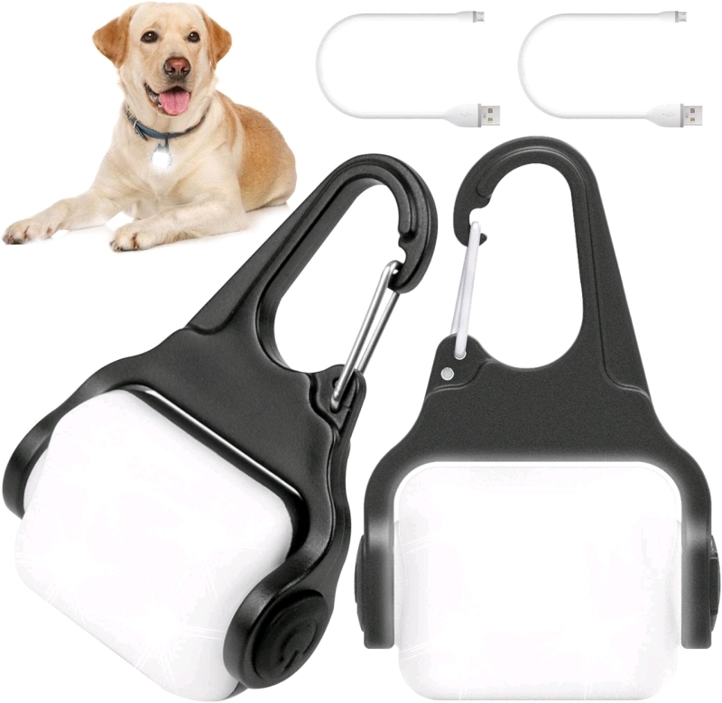 2 New Rechargeable Clip-On Lights for Dogs, Walking / Hiking at Night, Biking etc