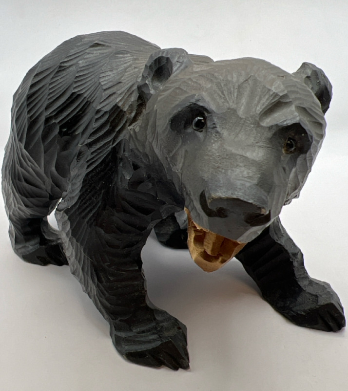 Carved Black Bear Wood Carving