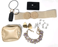 New Assorted Jewelry, Belt, Wallet with Air Tag Holder, Handbag Hat Clip, Wandering Nature Makeup Bag +