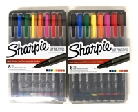 2 New 8pk SHARPIE Fine Point Art Pens in Hard Display Case (16 Pens Total)