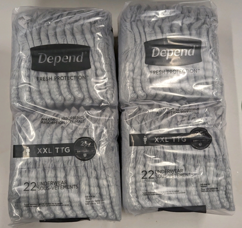 44 New XXL Depend Men's Incontenence Underwear.