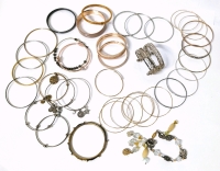 Huge Lot of Metal Bangles and Bracelets