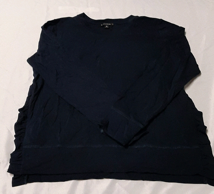 New Size XL Stella & Dot pullover with ruffles down the sides