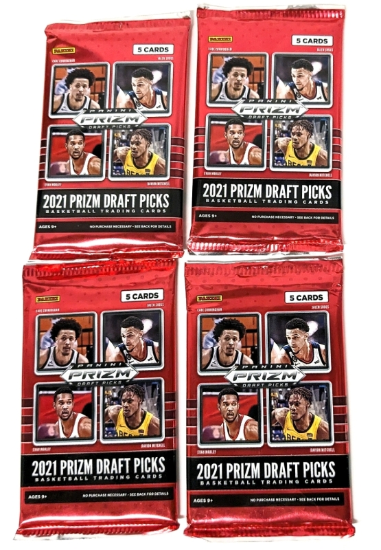 4 New Panini 2021 PRIZM DRAFT PICKS Basketball Trading Cards (5 Cards per Pack, 20 Cards Total)