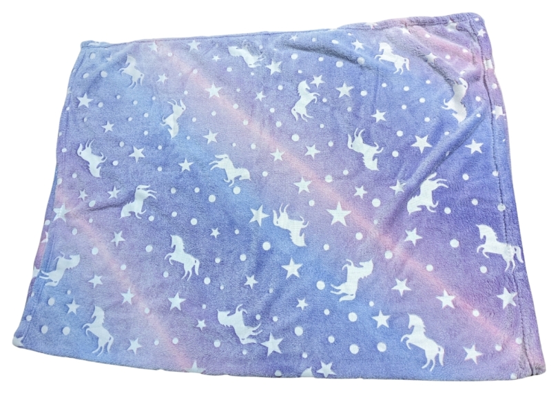 Adorable 52" x 39" Textured Unicorn & Stars Throw Blanket