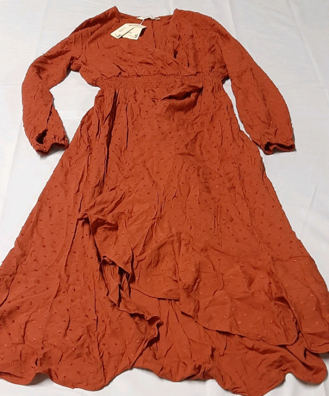 KorMei Crossover Dress with Ruffle on Skirt Size L