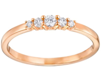 Swarovski FRISSON Rose Gold tone 5 Crystal Stone Ring