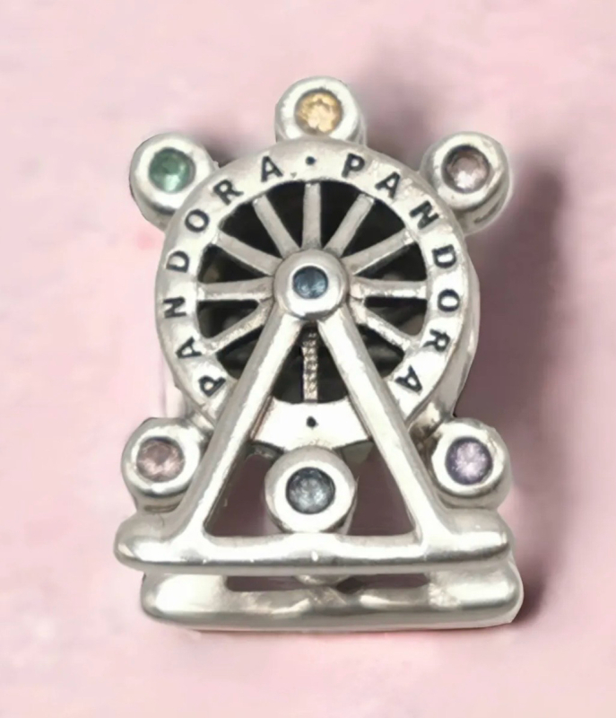 PANDORA 925 Sterling Silver Gem Ferris Wheel Charm New