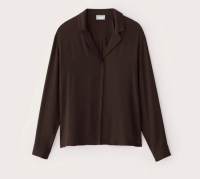 New Frank & Oak The Long Sleeve Camp Collar Blouse in Elderberry xxs retails for 99.50$