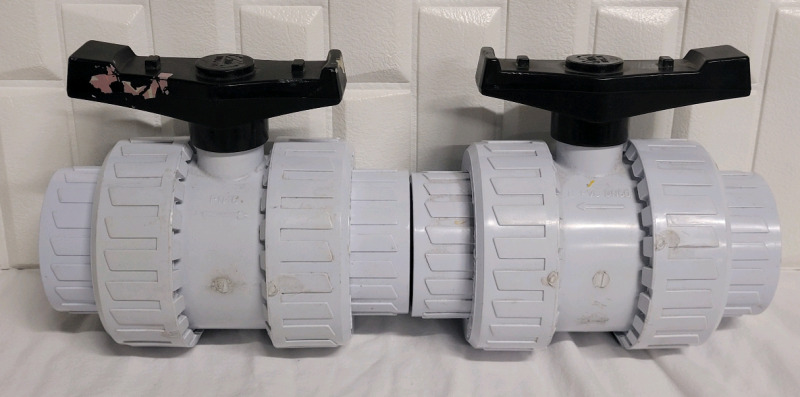2" PVC Ball Valve . Two (2) Valves