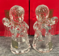 2 New Mikasa Japan Little Boy Angel 4&rdquo; Glass Figures