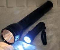 12" Mag-Lite Flashlight & 4" LED Pocket Flashlight . Both tested & working