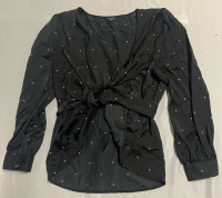 New without tags Size L Stella & Dot wrap front blouse with tie