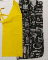 Barber's Cape And Plastic Yellow Apron