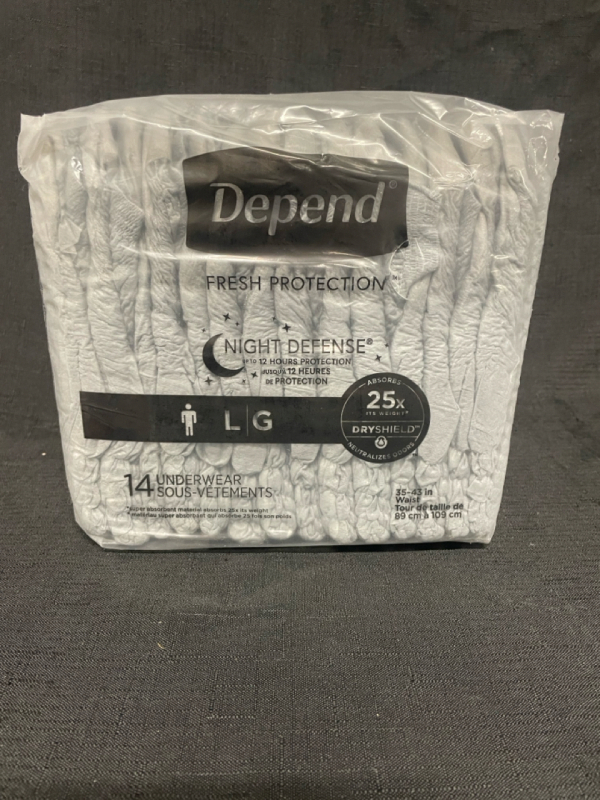 14 NEW size LG DEPEND Night Defense Underwear