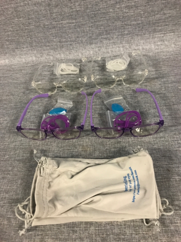 4 New FaerieKing Clear White & Clear Purple glasses For Kids