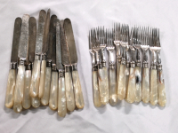 24 Vintage Cutlery with Mother of Pearl Handles