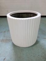 NEW Green Theory Small White Lightweight Fiberglass Planter , Measures 12" Tall & 11.5" Diameter
