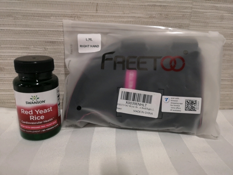 New Wrist Brace sz L/XL + Red Yeast Rice Supplement