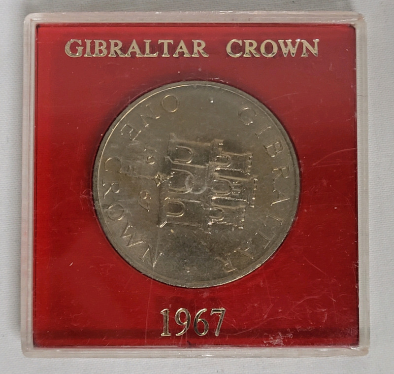 1967 Gabralter One Crown Coin in Case