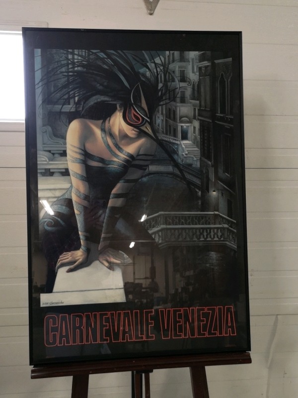 Carnevale Venezia Framed Print - Frame is 24.5" x 36.5" signed JMW Chrzanoska