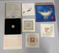 Millenium Keepsake Collectable Stamps, Postcard and Quarter