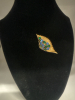 Vintage Brilliant Cut Rhinestone Emerald Topaz open Work Brooch - 5