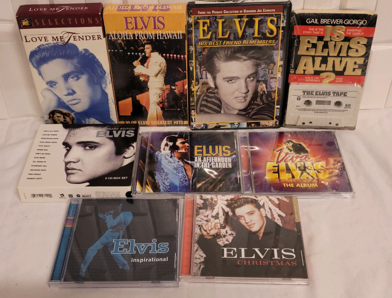 Elvis Presley CD , Cassette & Book , VHS & DVD Lot .