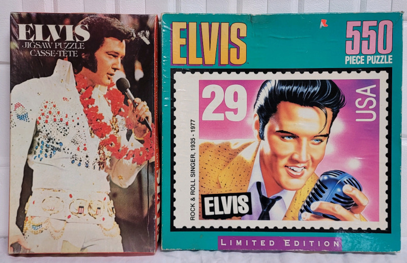 Elvis Presley Puzzle Lot . Two (2) Puzzles , Open . Cannot confirm if complete or not