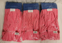 New - Medium Microfibre Tube Mop Heads . Three (3) Mop Heads , Pink