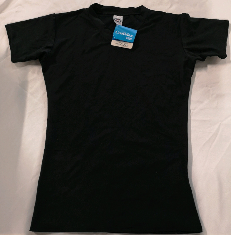 New Tac Wear Cool Max sz Large Women's T-shirt - V-neck Black