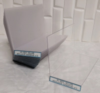 New - Clear Plastic Book Shelf Dividers , Measures 4"×5"×8" . 50 Dividers