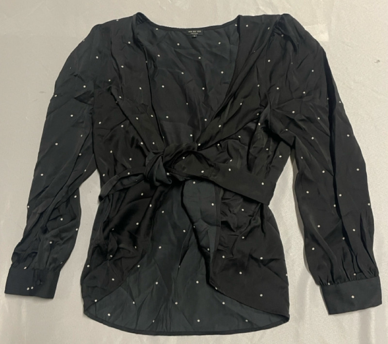 As New Size XL Stella & Dot wrap front blouse with tie