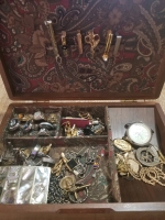 Men's jewelry box with contents