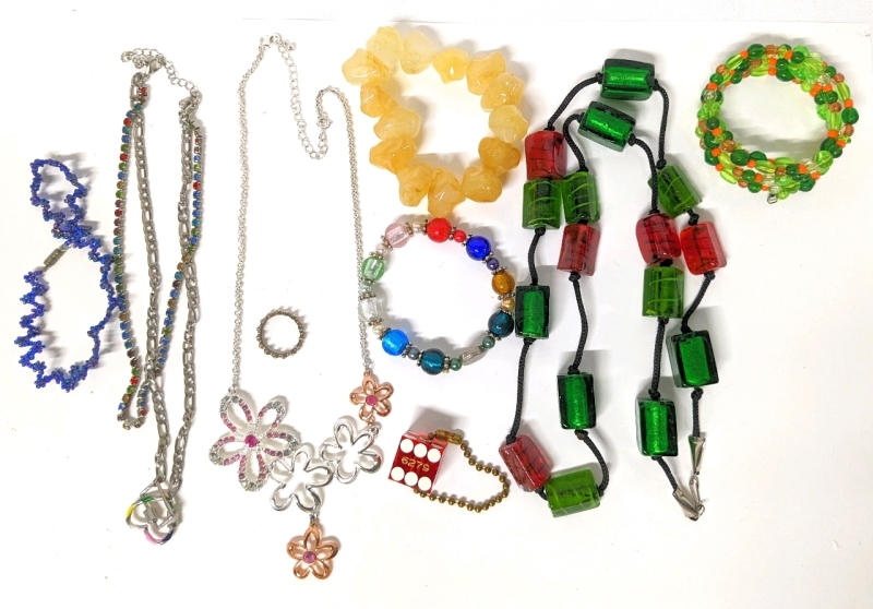 Chunky Necklaces & Bracelets (Including Art Glass Necklace with Glass Beads which Resemble Jolly Ranchers!)