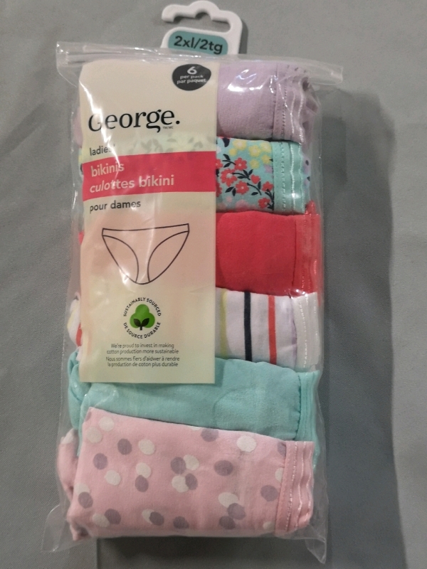 6 New George Women's sz 2XL Bikini Underwear