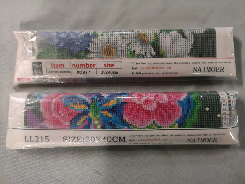 2 New Naimoer Diamond Painting Wall Art - Floral Designs - 11.8 by 15.8"