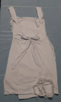 White Deep V Dress with Ruching Size S Comes with 2 Garters