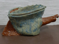 Vintage 5"H Pottery Teapot with Style