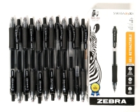 12 New Zebra Sarasa Dry Black Ink Gel Retractable Pens 0.7mm Medium Point #46810