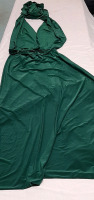 As New American Wear Formal Dress Ties at back with a long Full Sash Waist Full Flowy Skirt to Floor 45in Waist 22" No tag on dress