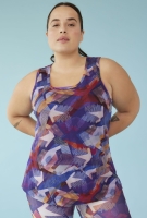 New Size 2XL Active Zone Ladies Loose Tank Top (Tomato Puree Printed)