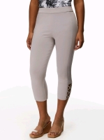 New Size 10 Laura Petites Cross Detail Capris Pants (Light Grey) Retails for $78!