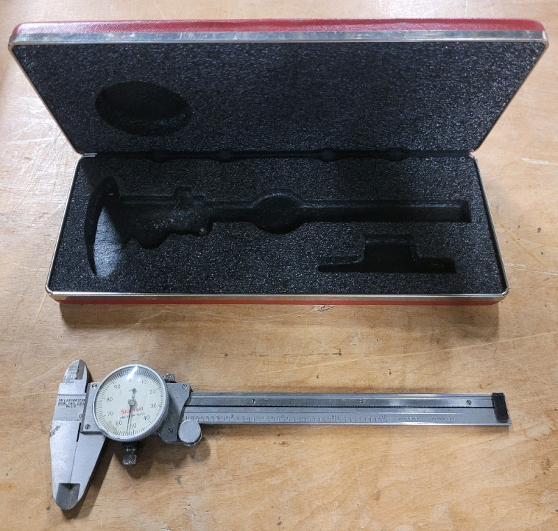 Starrett No.120 Dial Caliper with Case . Dial Cover is Loose and Needs to be Fixed