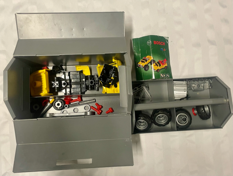 Vintage KLEIN 8168 toolbox with parts for BOSCH cars - see description
