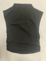 NEW high collar sleeveless side ruffle black shirt for women size Small