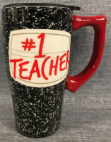 #1 Teacher Travel Mug 6.5&rdquo;