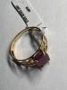 Hallmarked 10K yellow Gold Ruby Ring - 4