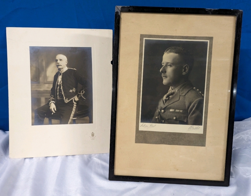 2 Vintage Military Style Photo Prints. Largest Print Measures 12" by 17" with Frame.