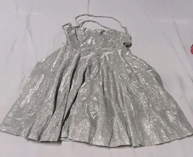 New Size S Lovely Day Corset Back Silver Dress Retail $99.00 CAN